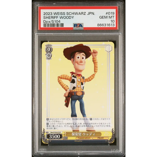2023 WEISS SCHWARZ JAPANESE DISNEY 100 SHERIFF WOODY Dpx/S104 19 PSA 10 - Graded Disney PSA 10