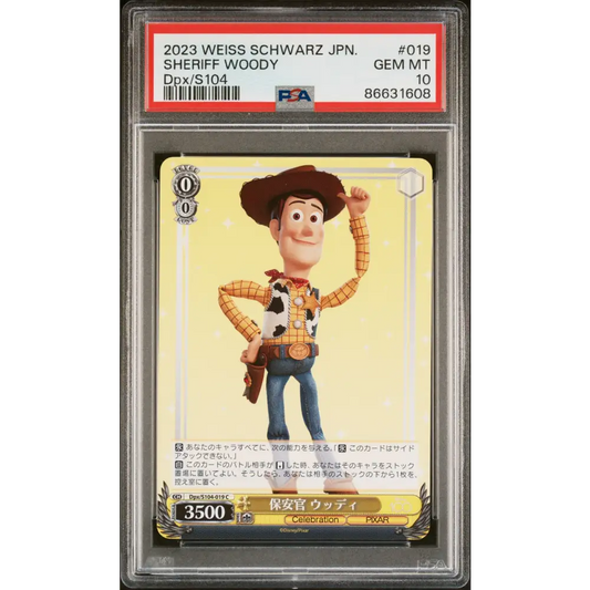 2023 WEISS SCHWARZ JAPANESE DISNEY 100 SHERIFF WOODY Dpx/S104 19 PSA 10 - Graded Disney PSA 10