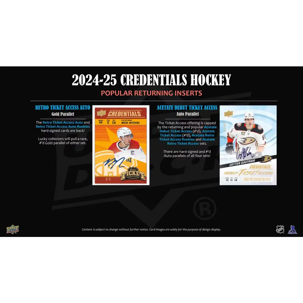 2024/25 Upper Deck Credentials Hockey Hobby Box