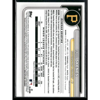 2024 Bowman Chrome #31 Paul Skenes