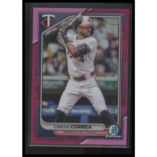 2024 Bowman Chrome #53 Carlos Correa Fuchsia Refractors #/299