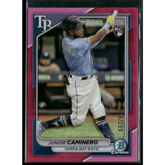2024 Bowman Chrome #56 Junior Caminero Fuchsia Refractors #/299