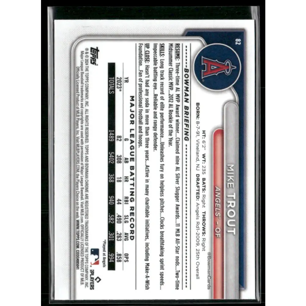 2024 Bowman Chrome #82 Mike Trout