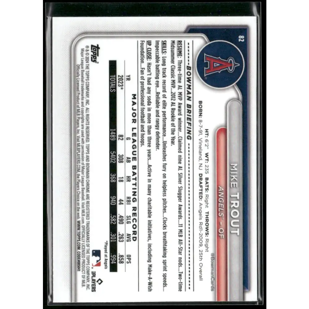 2024 Bowman Chrome #82 Mike Trout