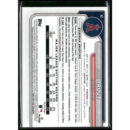 2024 Bowman Chrome #82 Mike Trout