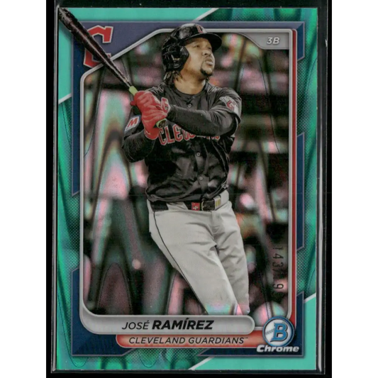 2024 Bowman Chrome #93 José Ramírez Aqua Raywave Refractors #/199