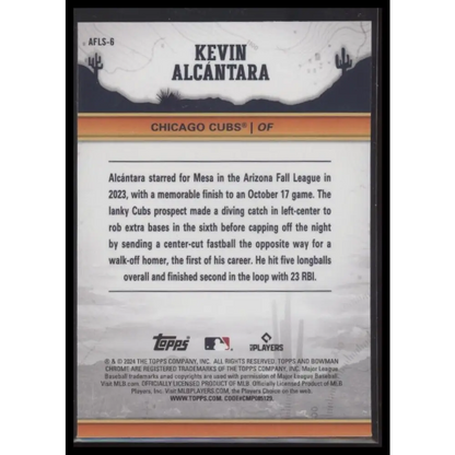 2024 Bowman Chrome #AFLS-6 Kevin Alcántara 2023 AFL Fall Stars