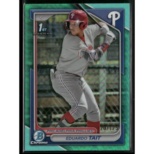 2024 Bowman Chrome #BCP-164 Eduardo Tait Prospects Aqua Refractors #/125