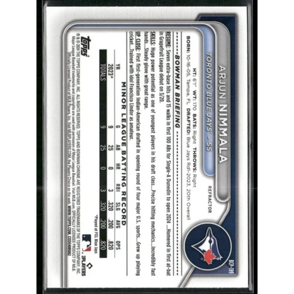 2024 Bowman Chrome #BCP-199 Arjun Nimmala Prospects Refractors #/499