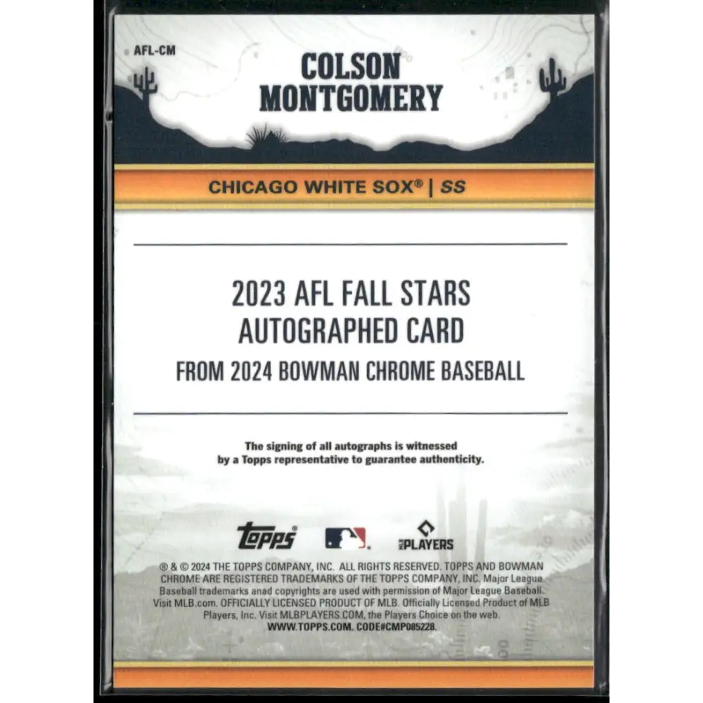 2024 Bowman Chrome Colson Montgomery 2023 AFL Fall Stars Autos #/150