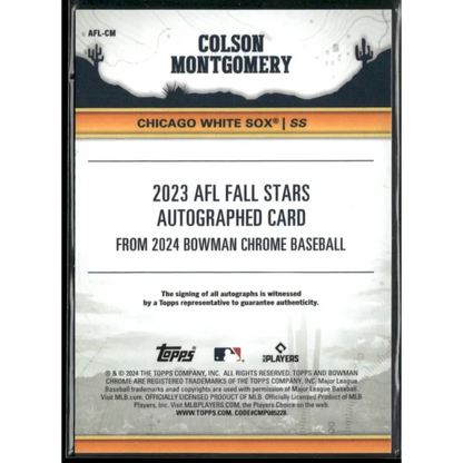 2024 Bowman Chrome Colson Montgomery 2023 AFL Fall Stars Autos #/150