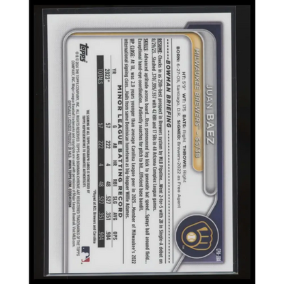 2024 Bowman Chrome #CPA-JBA Juan Baez Prospects Autographs