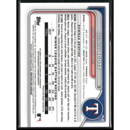 2024 Bowman Chrome #CPA-QS Quincy Scott Prospects Autographs