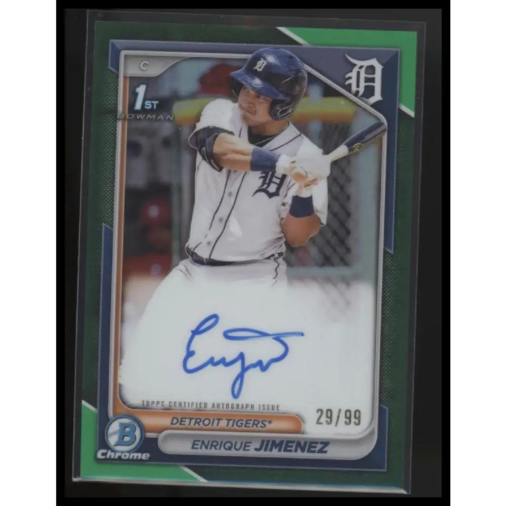 2024 Bowman Chrome Enrique Jimenez Prospects Autographs Green Refractors #/99