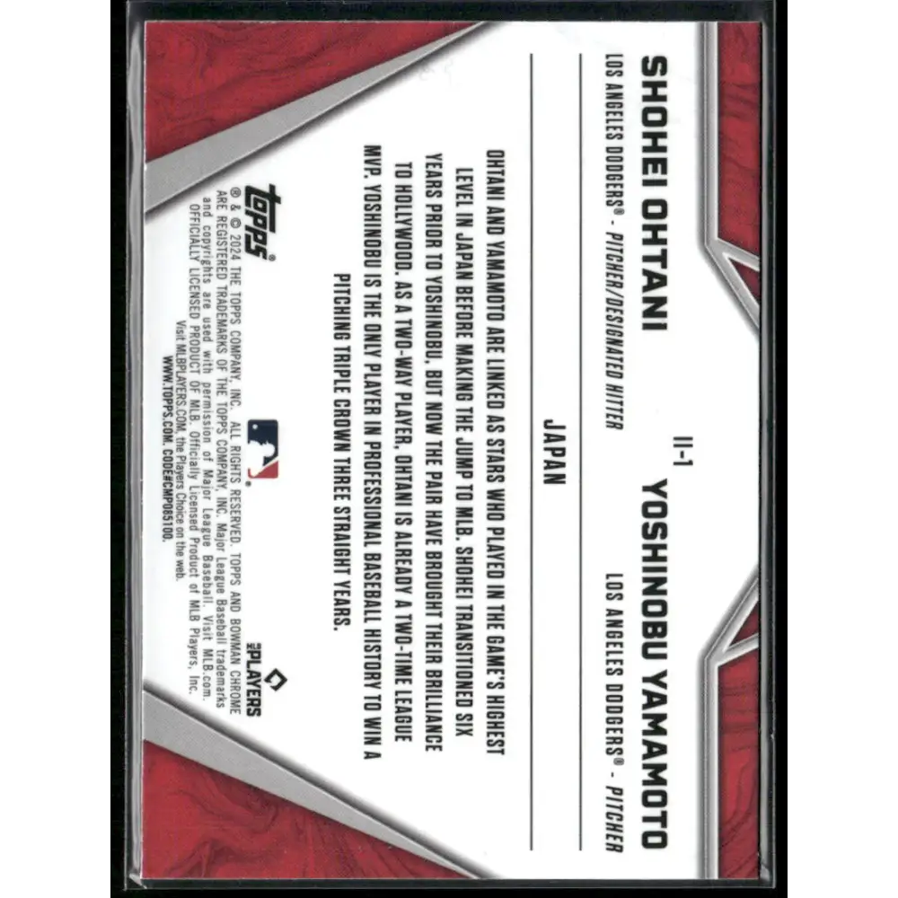 2024 Bowman Chrome #II-1 Shohei Ohtani / Yoshinobu Yamamoto International Impact