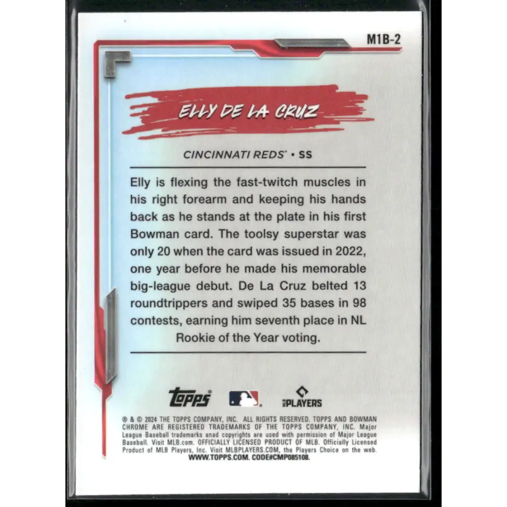 2024 Bowman Chrome #M1B-2 Elly De La Cruz My 1st Bowman Refractors