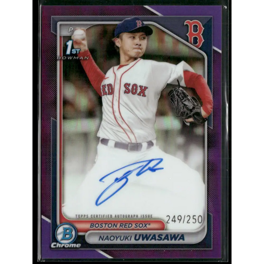 2024 Bowman Chrome Naoyuki Uwasawa Prospects Autographs Purple Refractors #/250