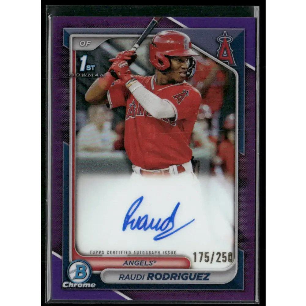 2024 Bowman Chrome Raudi Rodriguez Prospects Autographs Purple Refractors #/250