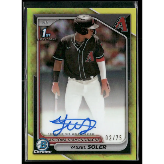 2024 Bowman Chrome Yassel Soler Prospects Autographs Yellow Refractors #/75