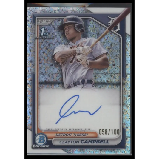 2024 Bowman Clayton Campbell Prospects Autographs Diamond Refractors #/100