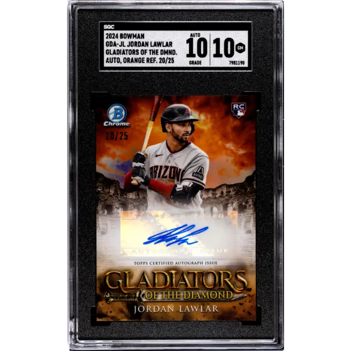 2024 Bowman Jordan Lawlar Gladiators of the Diamond Auto. /25 SGC 10/10