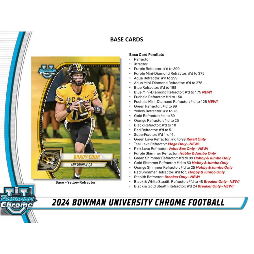 2024 Bowman University Chrome Football Hobby Box
