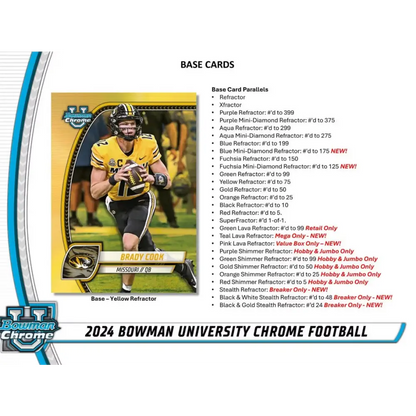 2024 Bowman University Chrome Football Hobby Box