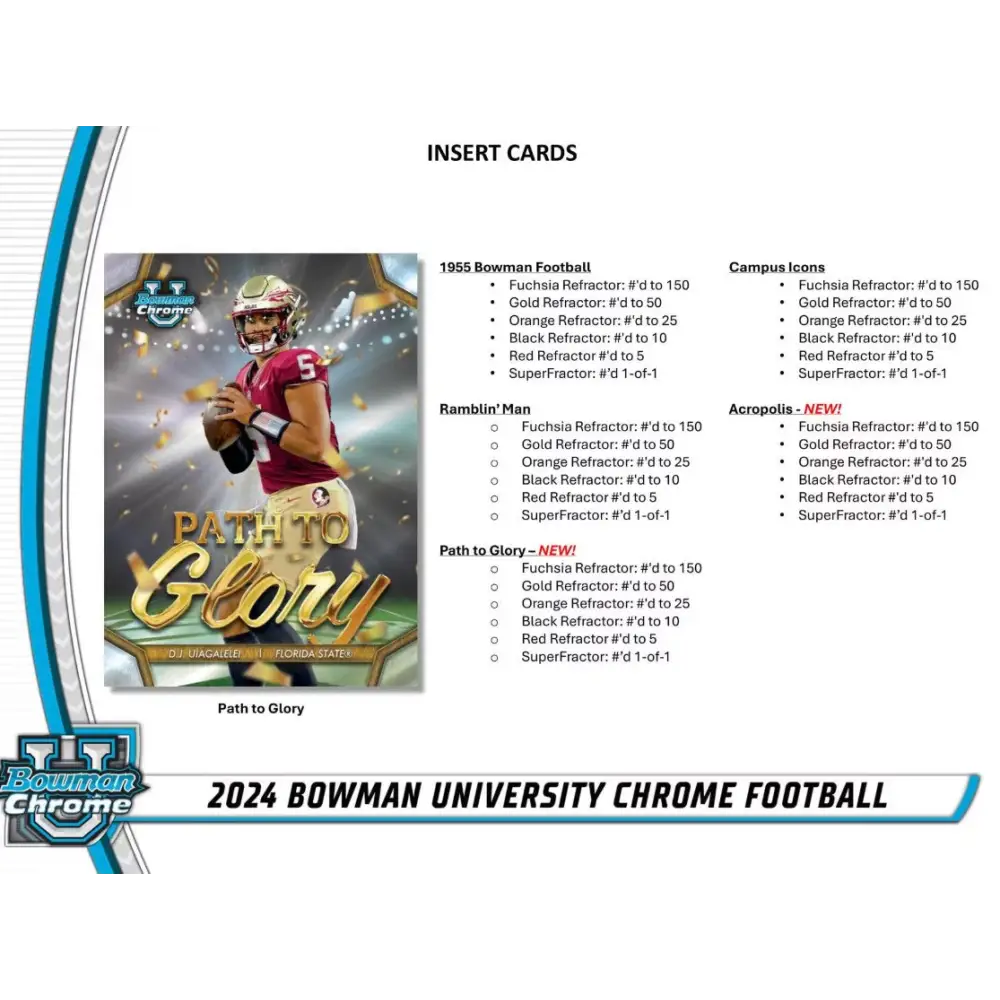 2024 Bowman University Chrome Football Hobby Box