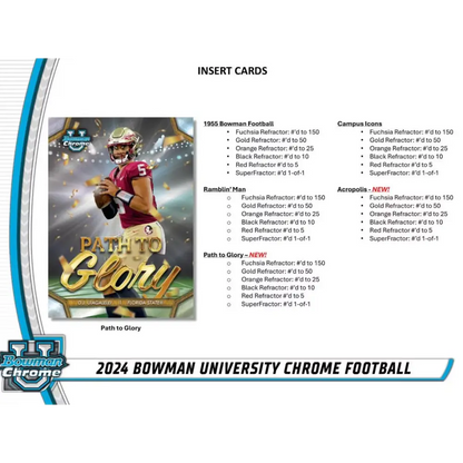 2024 Bowman University Chrome Football Hobby Box