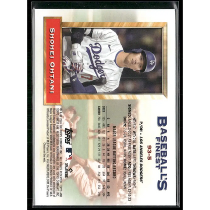 2024 Finest #93-5 Shohei Ohtani What If... 1993 Finest Prototypes Refractors