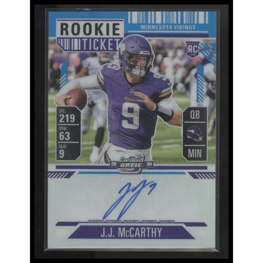2024 Panini Contenders Optic Rookie Ticket J.J. McCarthy Auto /75 - Trading Card