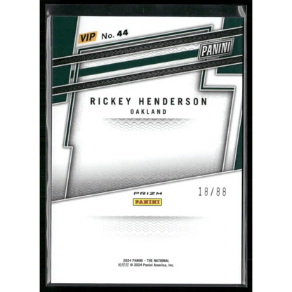 2024 Panini National VIP #44 Rickey Henderson Pink Sparkle #/88