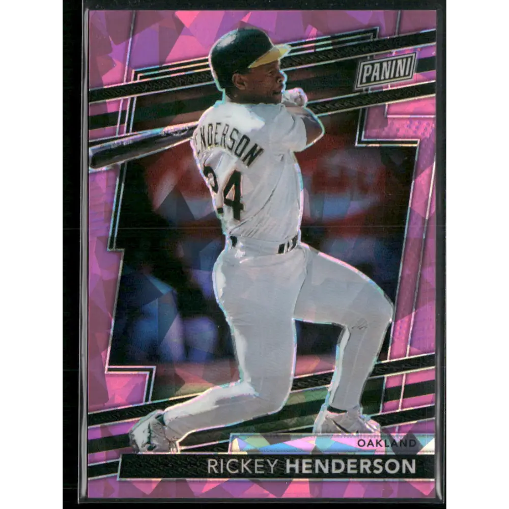 2024 Panini National VIP #44 Rickey Henderson Pink Sparkle #/88