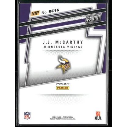 2024 Panini National VIP #RC16 J.J. McCarthy Rookies Prizm
