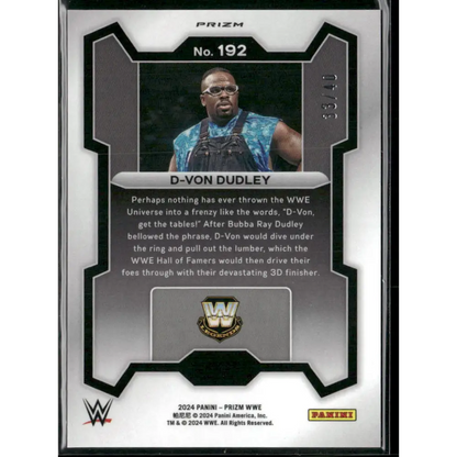 2024 Panini Prizm WWE #192 D-Von Dudley WrestleMania Prizms #/40