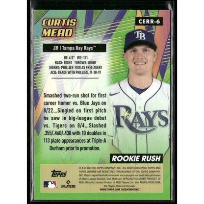 2024 Topps Chrome #CERR-6 Curtis Mead Chrome All-Etch Rookie Rush