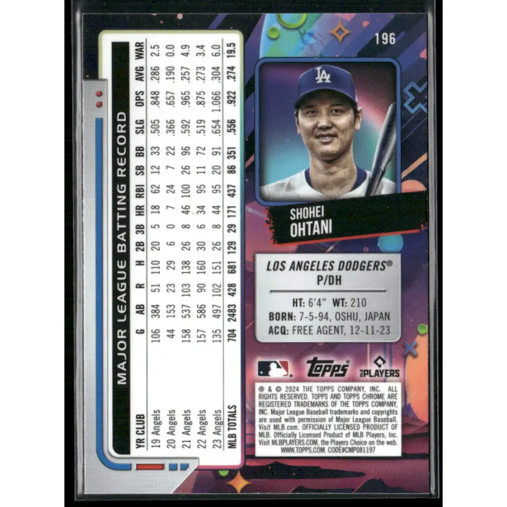 2024 Topps Chrome Cosmic #196 Shohei Ohtani