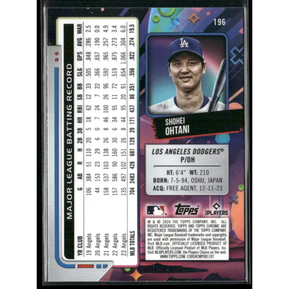 2024 Topps Chrome Cosmic #196 Shohei Ohtani