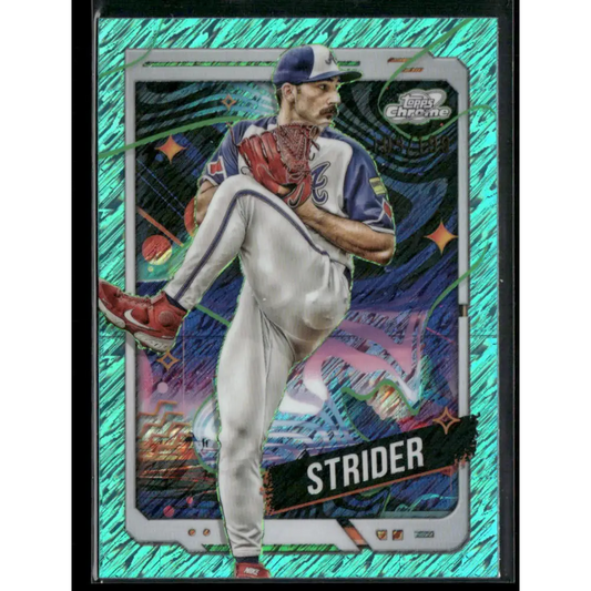 2024 Topps Chrome Cosmic #51 Spencer Strider Aqua Equinox Refractors #/199