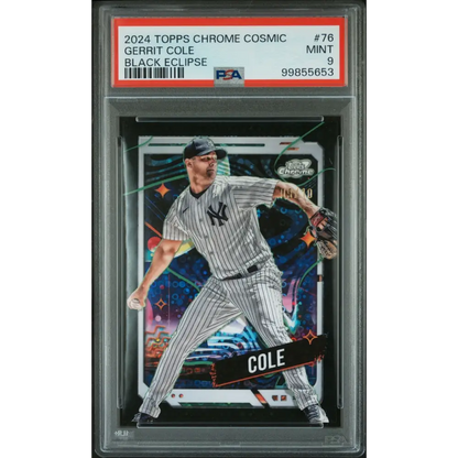 2024 Topps Chrome Cosmic #76 Gerrit Cole Black Eclipse PSA 9