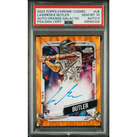 2024 Topps Chrome Cosmic Auto Lawrence Butler Auto-Orange Galactic PSA 10