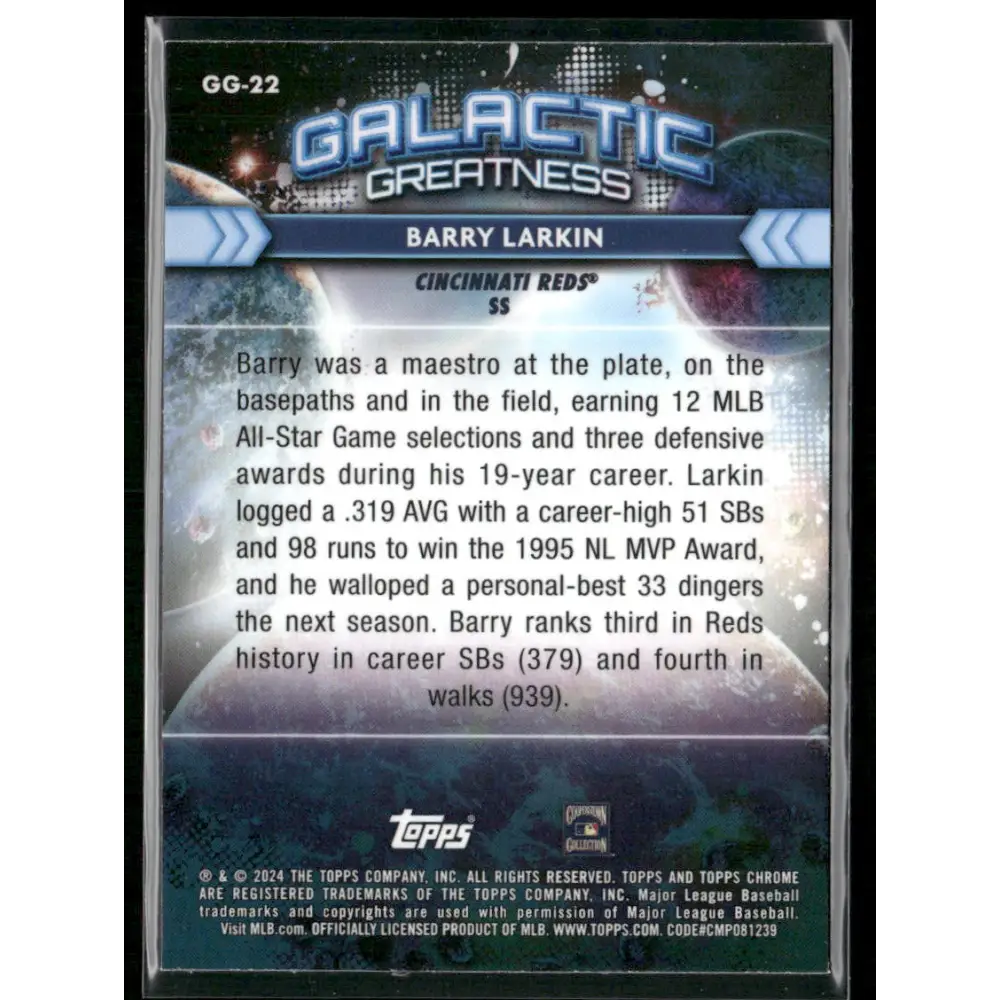 2024 Topps Chrome Cosmic #GG-22 Barry Larkin Galactic Greatness