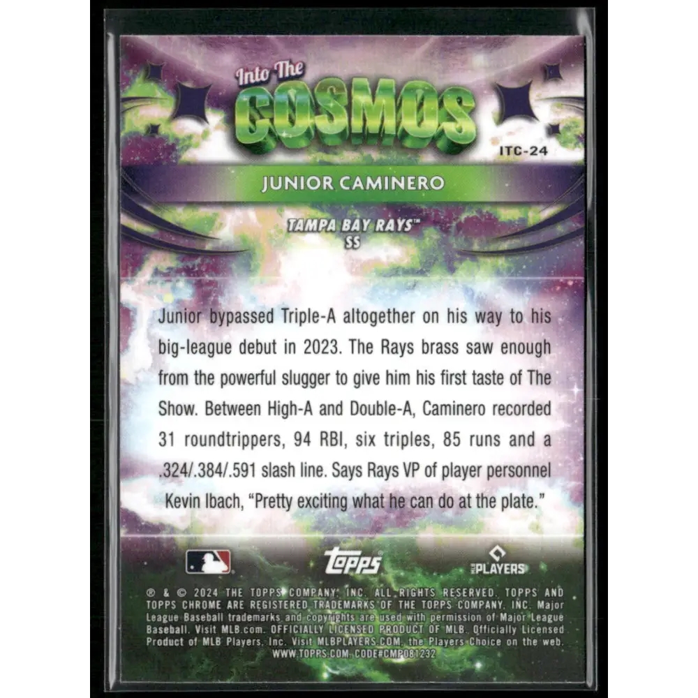 2024 Topps Chrome Cosmic #ITC-24 Junior Caminero Into the Cosmos