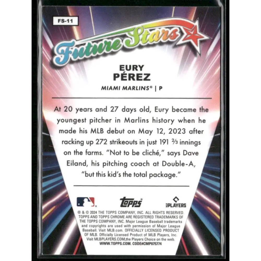 2024 Topps Chrome #FS-11 Eury Pérez Future Stars