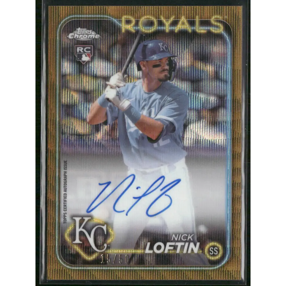 2024 Topps Chrome #RA-NL Nick Loftin Rookie Autographs Gold Refractor #/50