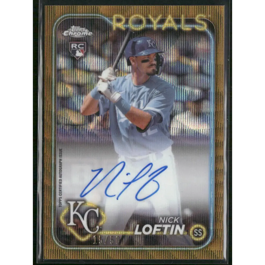 2024 Topps Chrome #RA-NL Nick Loftin Rookie Autographs Gold Refractor #/50