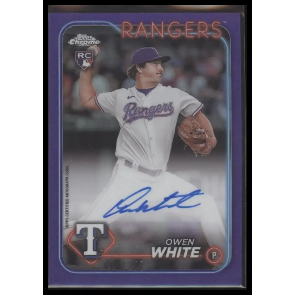 2024 Topps Chrome #RA-OW Owen White Rookie Autographs Purple Refractor #/250