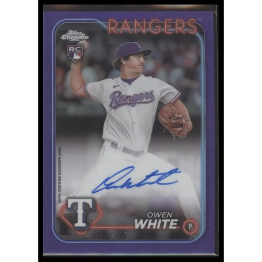 2024 Topps Chrome #RA-OW Owen White Rookie Autographs Purple Refractor #/250