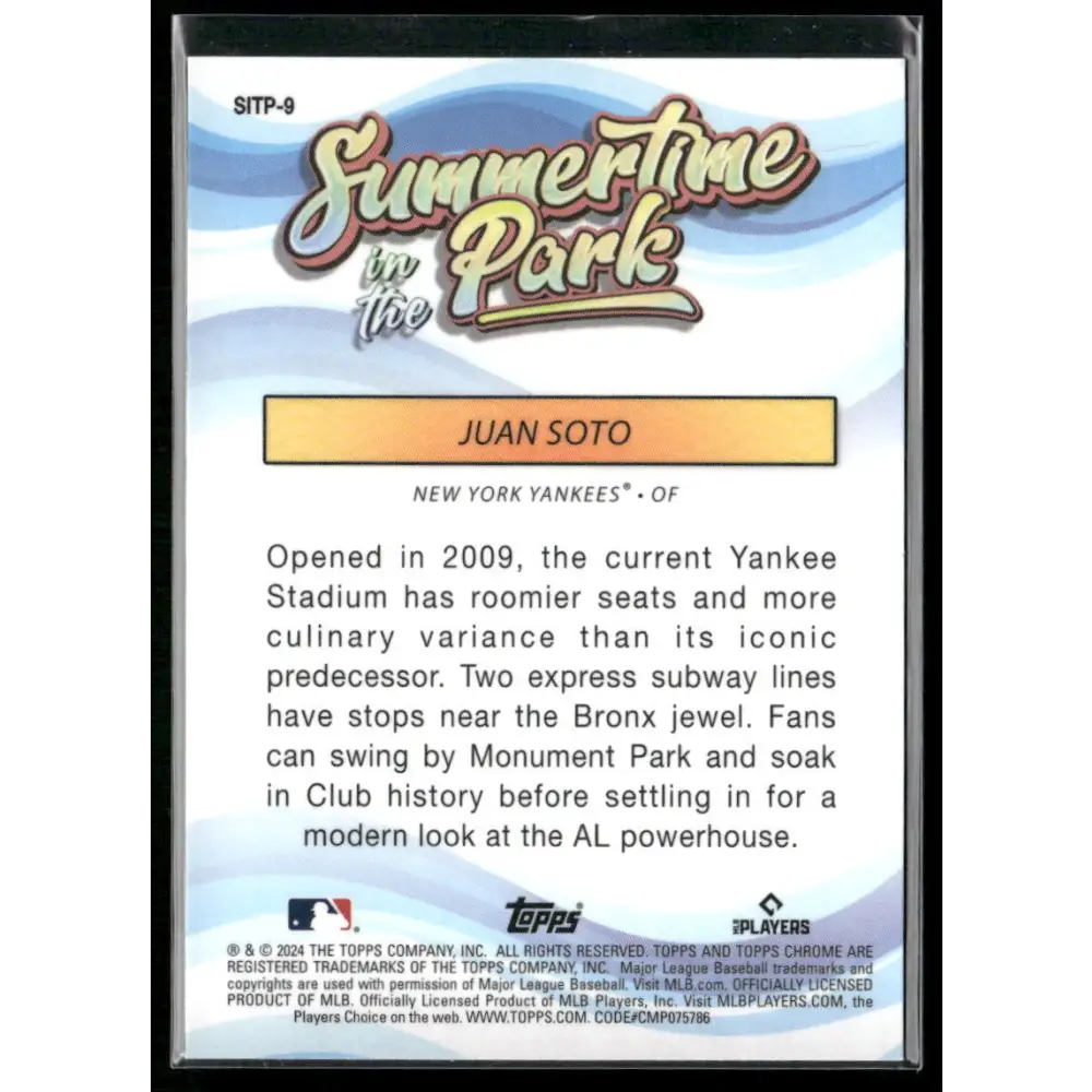 2024 Topps Chrome #SITP-9 Juan Soto Summertime in the Park