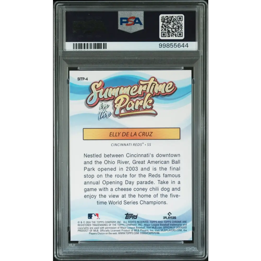 2024 Topps Chrome Summertime In The Park #4 Elly De La Cruz PSA 10